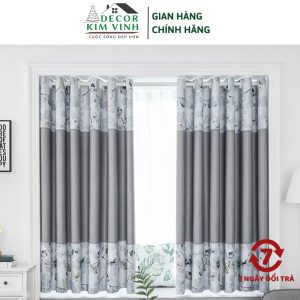 Rèm Vải Mẫu Hoa Phối Màu Decor Kim Vinh Khoen Lỗ DCKV78