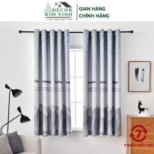 Rèm Vải Núi Non Decor Kim Vinh Khoen Lỗ Cao 2 Mét